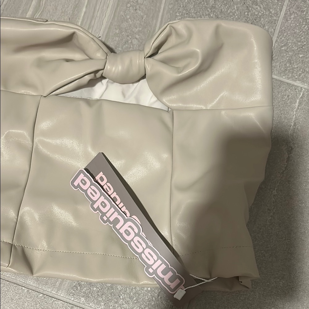 Missguided Cream Tube Top